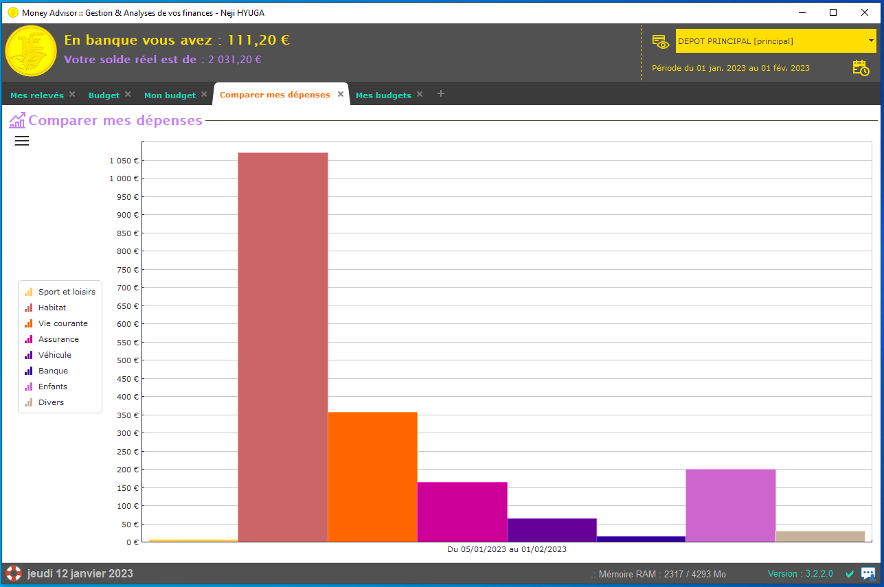 Utilisation F2 AnalyseDepenses Ecran 01